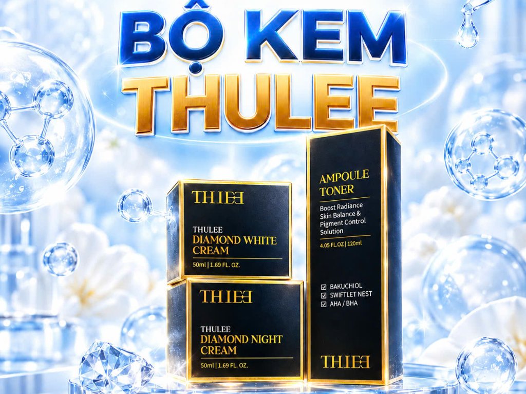 Bộ Chăm Sóc Da THULEE 3 Món – Toner Ampoule, Kem Dưỡng Ban Ngày Và Ban Đêm