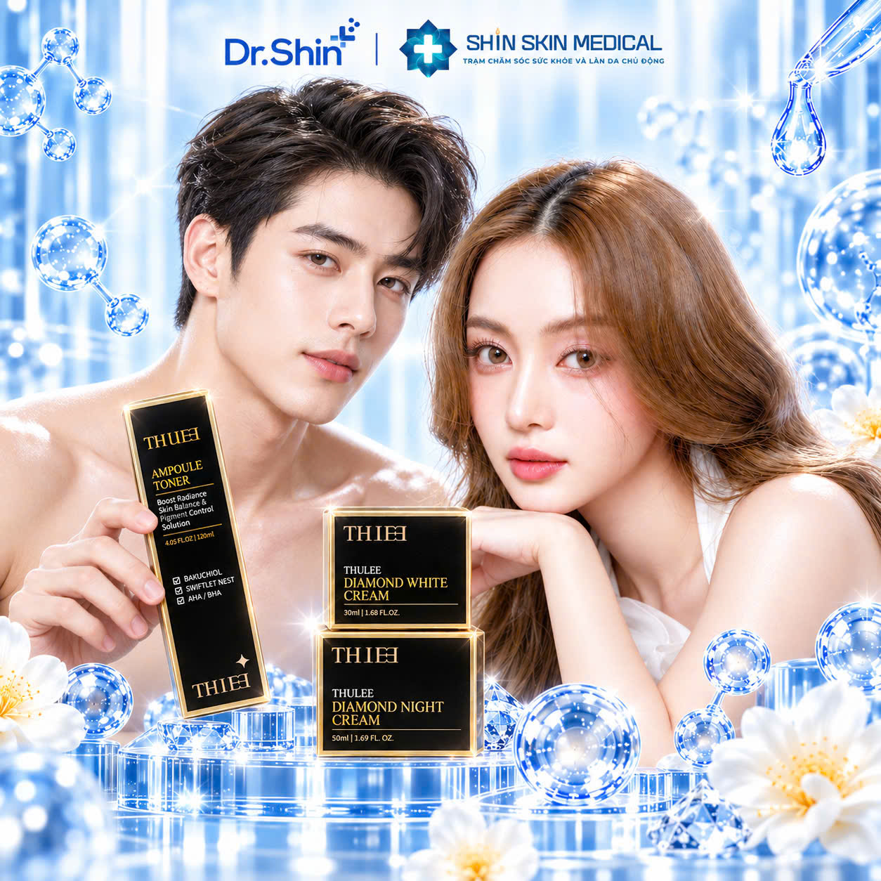Bộ Chăm Sóc Da THULEE 3 Món – Toner Ampoule, Kem Dưỡng Ban Ngày Và Ban Đêm 2