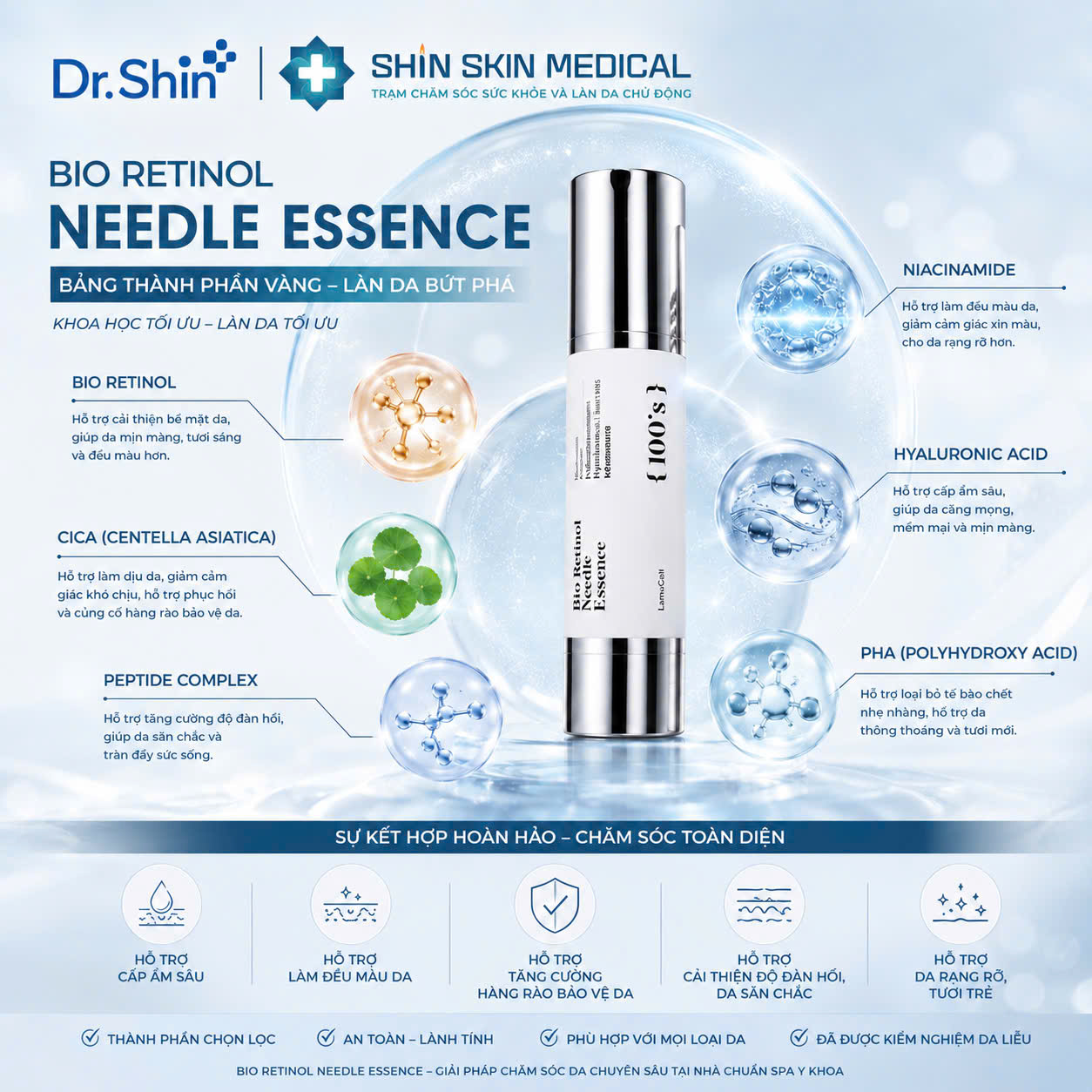 Tinh Chất Vi Kim Bio Retinol LamuCell 100 Shot 50ml – Dưỡng Ẩm, Hỗ Trợ Da Mịn Màng 3