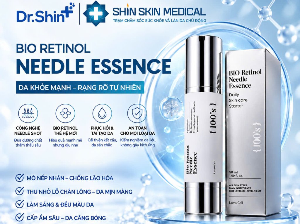 Tinh Chất Vi Kim Bio Retinol LamuCell 100 Shot 50ml – Dưỡng Ẩm, Hỗ Trợ Da Mịn Màng