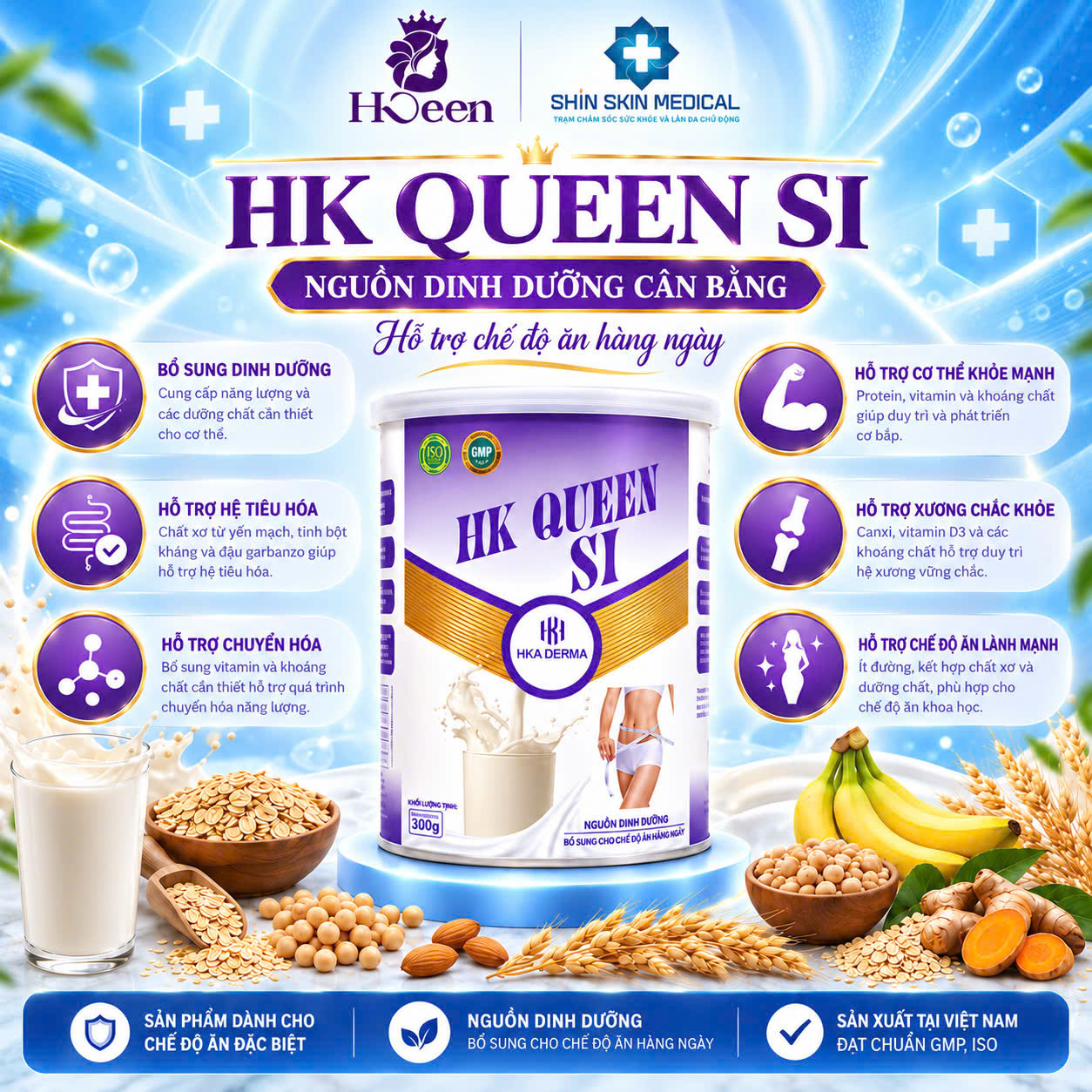 Bột Dinh Dưỡng HK QUEEN SI 300g – Yến Mạch, Hạnh Nhân, Ngũ Cốc & Hạt 3