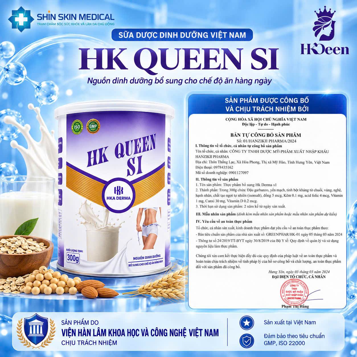 Bột Dinh Dưỡng HK QUEEN SI 300g – Yến Mạch, Hạnh Nhân, Ngũ Cốc & Hạt 5